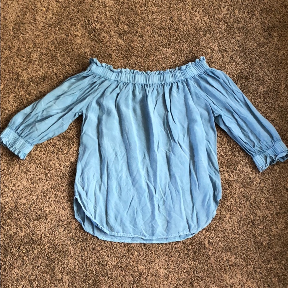 Denim off the shoulder top